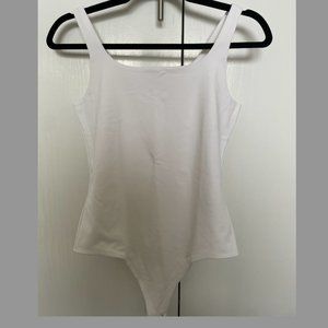NWT! Banana Republic Scoop-Neck Thong Bodysuit, White, XS